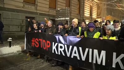 صربيا: مظاهرة حاشدة في بلغراد للتنديد بسياسات الرئيس والمطالبة بإقالته