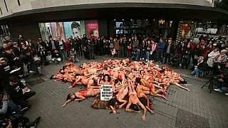 Protesta contra el uso de pieles en Barcelona
