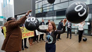 Activists protest against carbon dioxide emissions