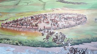 A mural of The Battle of Blood River