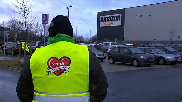 Trabalhadores da Amazon em greve na Alemanha Trabalhadores da Amazon em greve na Alemanha