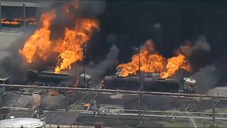 شاهد: حريق يلتهم مصفاة لتكرير النفط في البرازيل