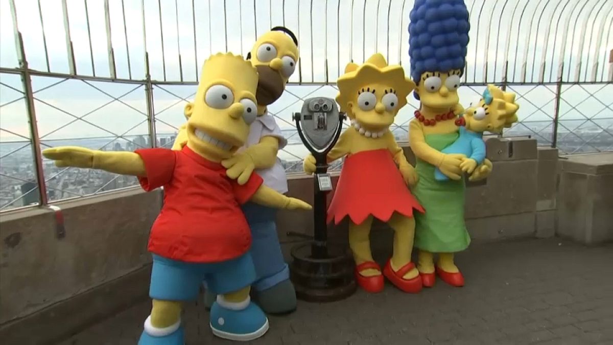 The Simpsons celebrate 30 years at the top of the Empire State Building