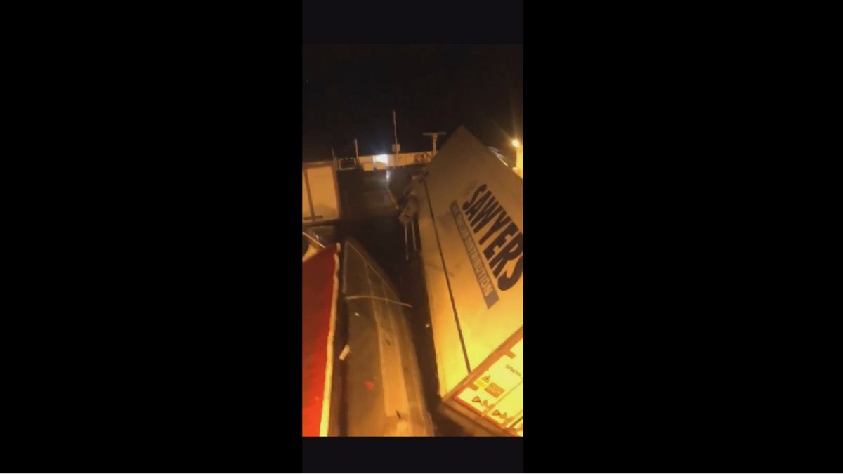 Watch: Lorries topple over on Scotland-bound ferry amid 'extreme weather'
