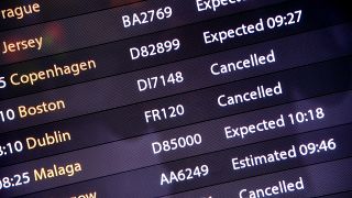 Passengers stranded at Gatwick airport.