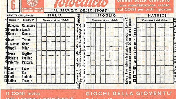 Fine della schedina del totocalcio Fine della schedina del totocalcio