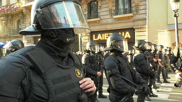 Violência e detenções em Barcelona Violência e detenções em Barcelona