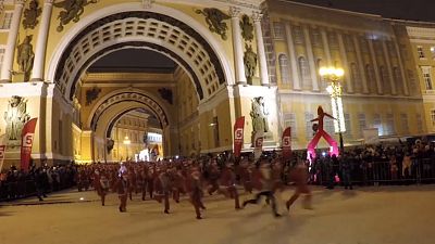 Новогодний забег Дедов Морозов в Санкт-Петербурге