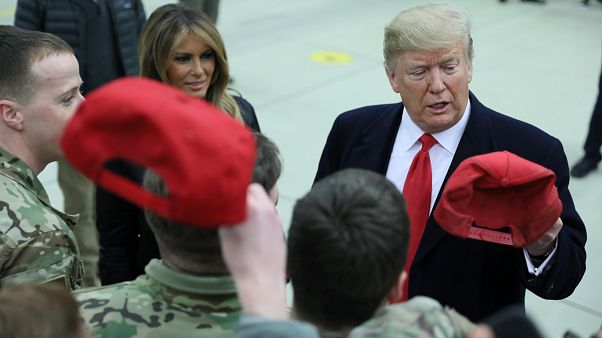 Donald Trump visita a los militares estadounidenses en la base alemana de Ramstein Donald Trump visita a los militares estadounidenses en la base alemana de Ramstein
