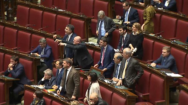 Watch: Budget battle as scuffles erupt in Italian parliament Watch: Budget battle as scuffles erupt in Italian parliament
