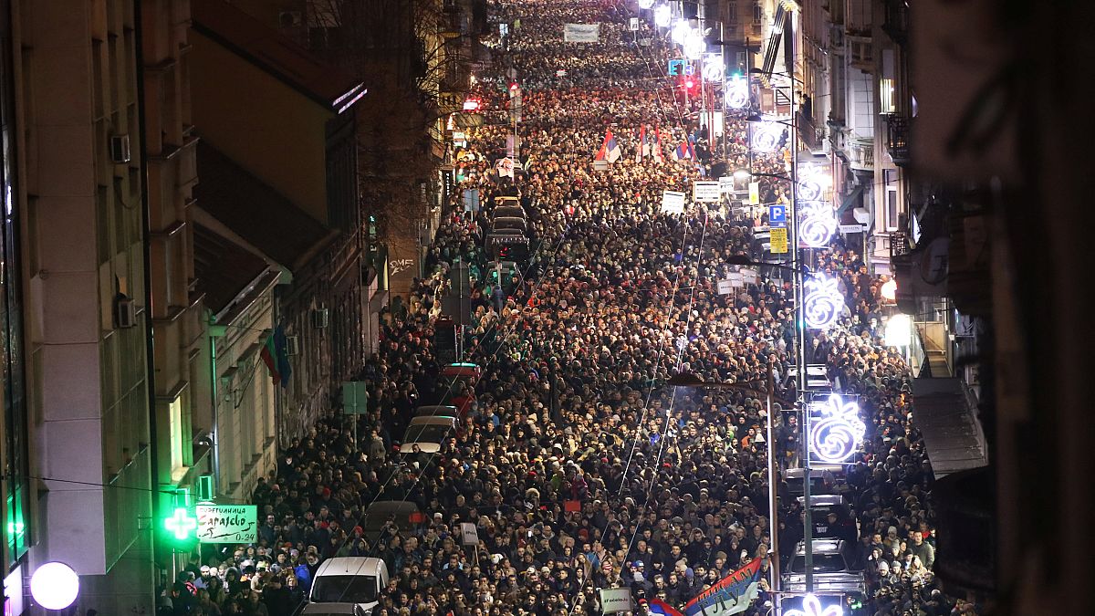 Protestas en Belgrado contra el Gobierno, sábado 29 de diciembre