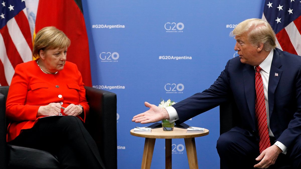 Angela Merkel and Donald Trump meet at the G20 in Argentina.