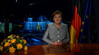 Chancellor Merkel after the recording of her annual New Year's speech