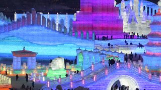 Ice and Snow World park ahead of the Harbin Ice and Snow Sculpture festival