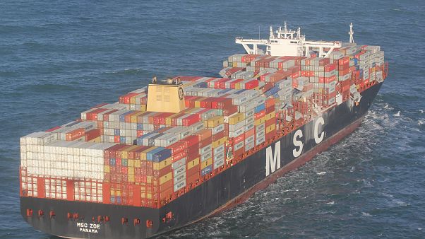 Die MSC Zoe in der Nordsee Die MSC Zoe in der Nordsee