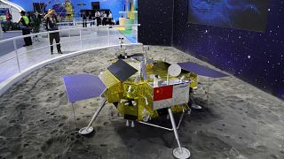 Model of the moon lander for China's Chang'e 4 lunar probe 