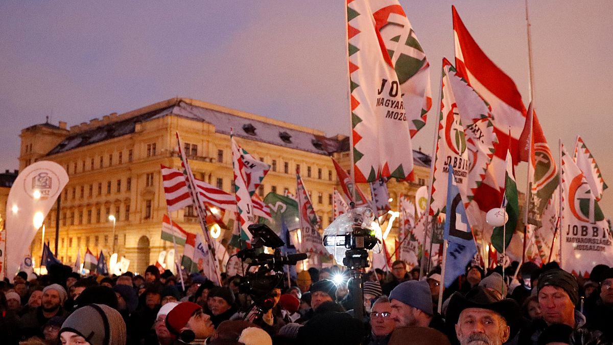 Macaristan'da 'köle yasası' protestoları kar yağışına rağmen hız kesmedi