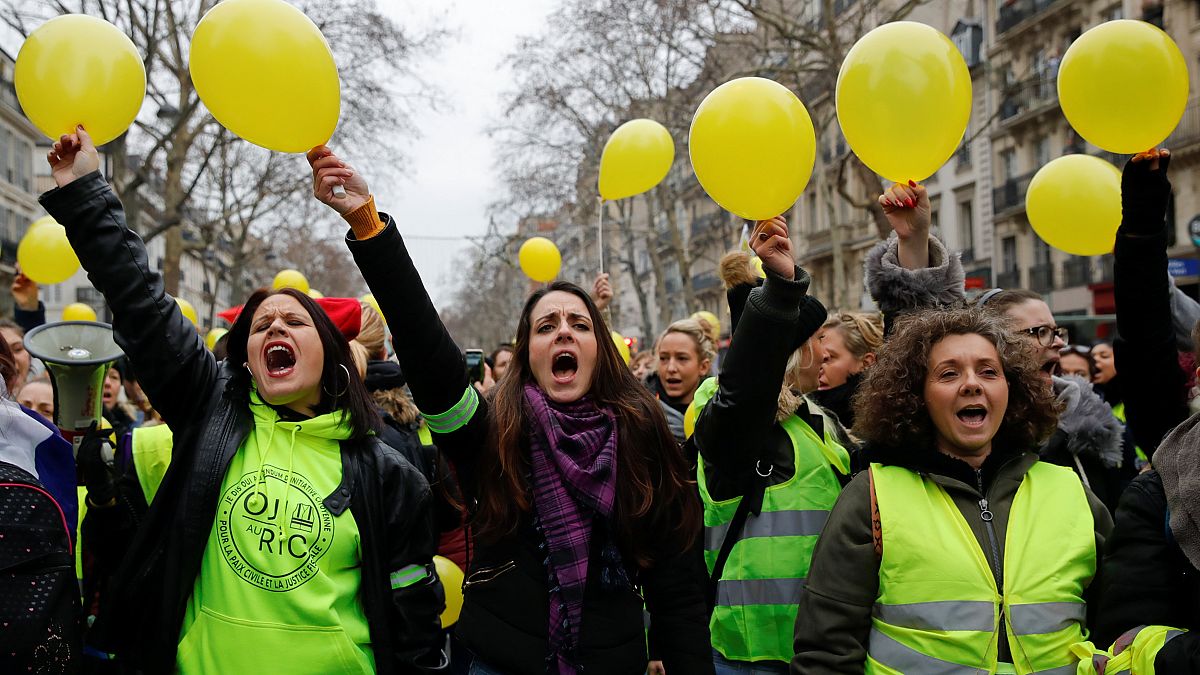 Women march across France to show the female faces of the 'yellow vest' movement
