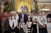 Putin celebrates Christmas with orthodox Christians in St Petersburg