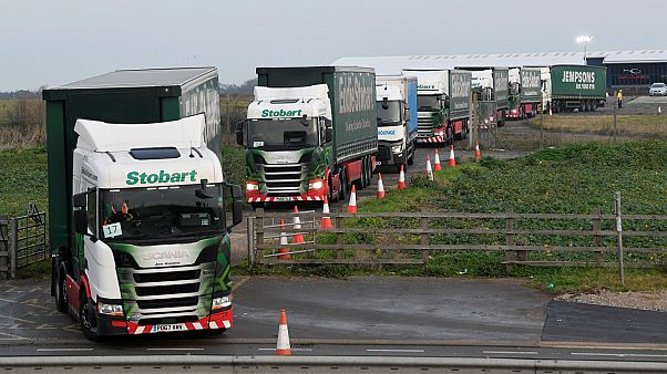 UK creates fake traffic jam of 89 lorries to test no-deal readiness UK creates fake traffic jam of 89 lorries to test no-deal readiness