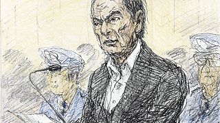 A court sketch of Carlos Ghosn 