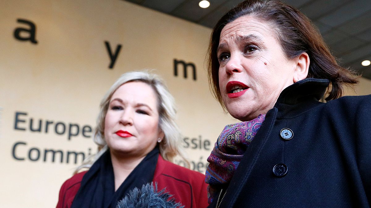 Sinn Fein leaders hold news conference after talks in Brussels