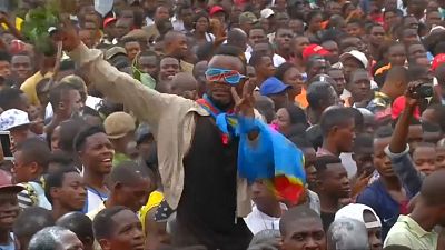 Tshisekedi supporters celebrate election victory in Kinshasa