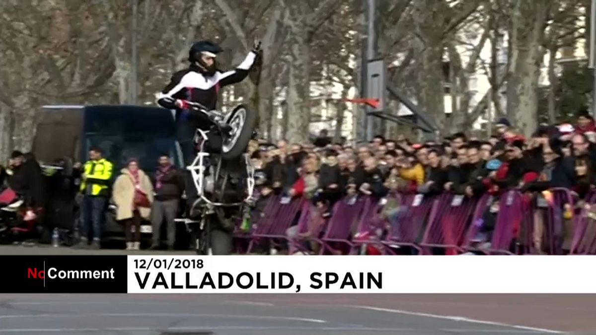 Biker "Penguins" meet in chilly Spanish city of Valladolid