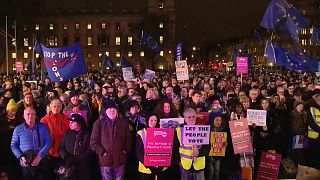 Pro und contra Brexit in London: Public Viewing vor Parlament