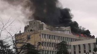 لحظه انفجار در ساختمان دانشگاه لیون