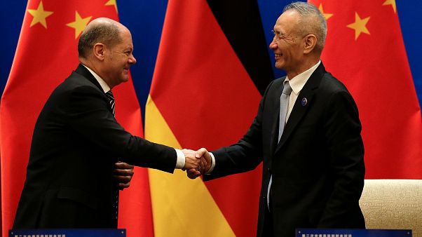 Olaf Scholz und Liu He in Peking Olaf Scholz und Liu He in Peking