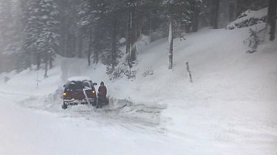 'Zero visibility' as winter storm creates white-out conditions in Sierra Nevada