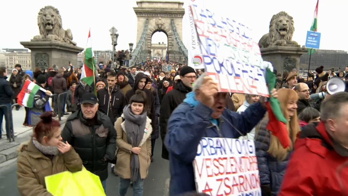 Антиправительственные демонстрации в Будапеште