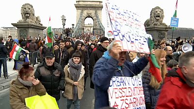 Антиправительственные демонстрации в Будапеште