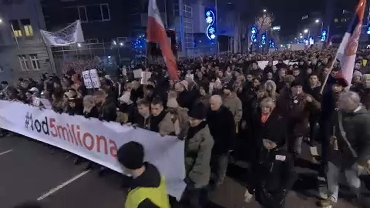 Protestos em Belgrado contra o Presidente Aleksandar Vucic