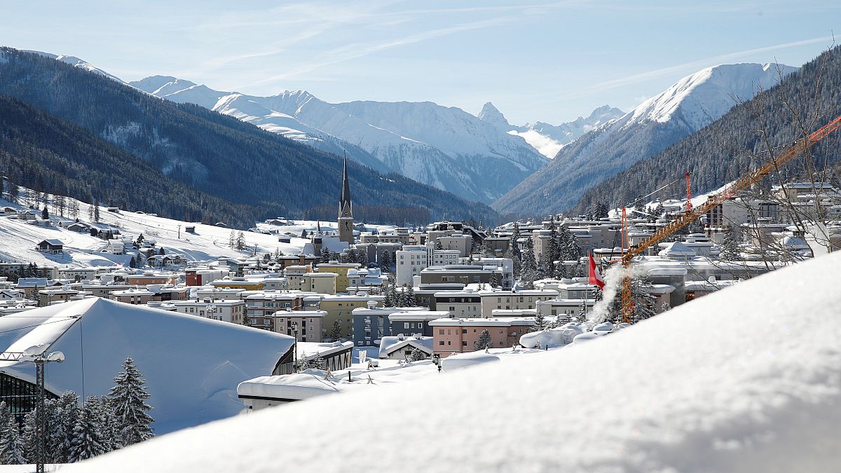 A general view shows the mountain resort of Davos