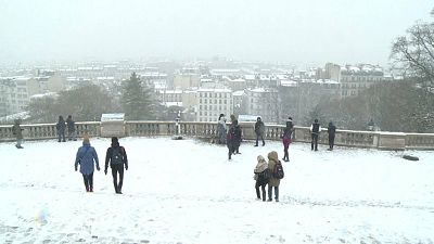 Paris turns white in first snowfall of the season