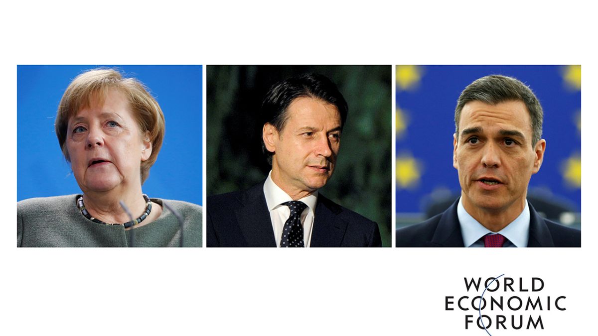 Davos 2019, gli interventi di Merkel, Conte e Sanchez