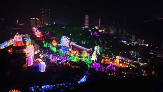 Lunar New Year illuminations light up China's "Lantern City"