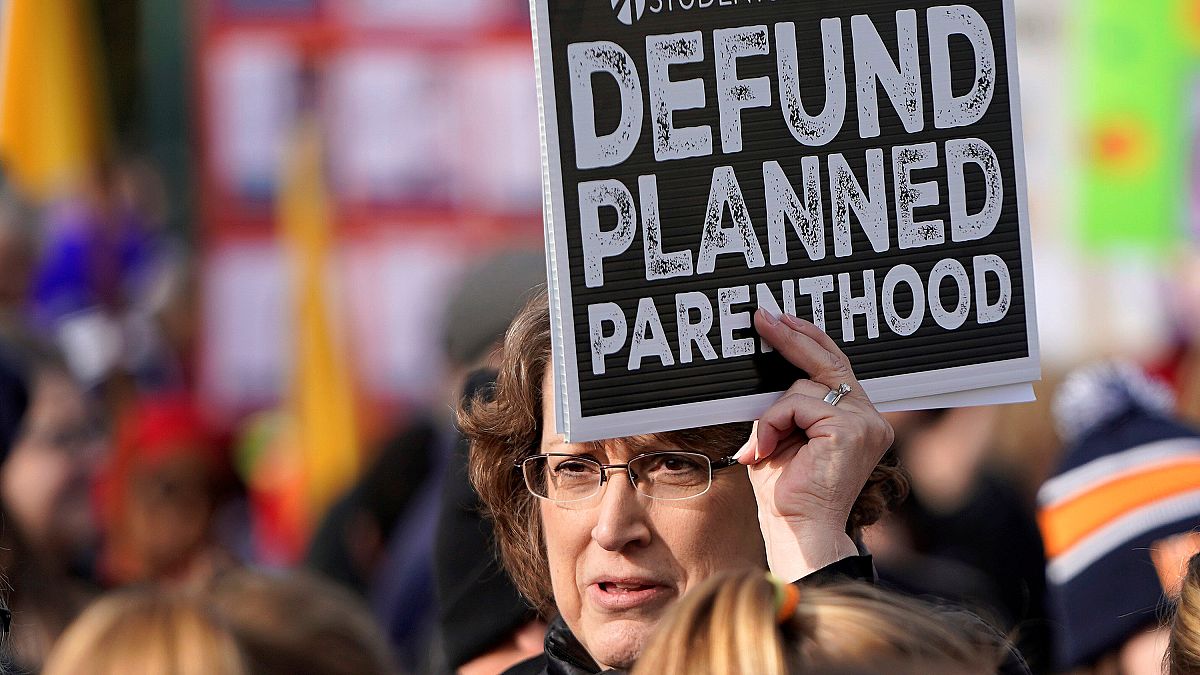 A protester against planned parenthood
