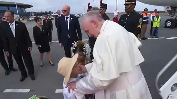 Panamába érkezett Ferenc pápa Panamába érkezett Ferenc pápa