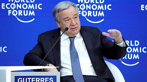 UN Secretary-General Antonio Guterres attends the World Economic Forum. UN Secretary-General Antonio Guterres attends the World Economic Forum.