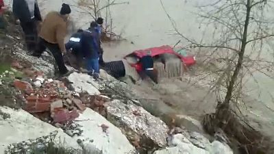 Dramatic rescue video shows man swept away by floods in Turkey