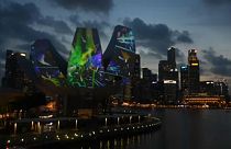 Singapur'un 200'üncü yılına özel ışık festivali