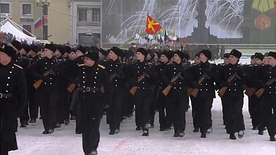 Militärparade zum 75. Jubiläum des Endes der deutschen Belagerung von Leningrad