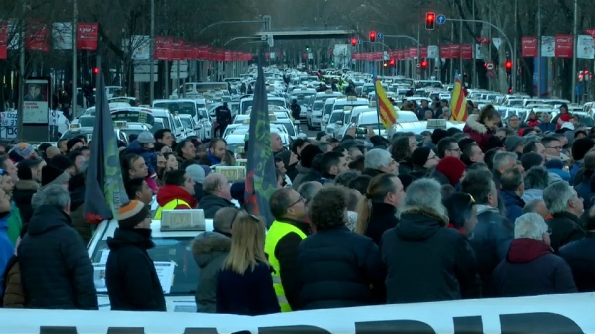 Los taxistas de Madrid mantienen la huelga