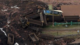 Photo de la mine brésilienne de Brumadinho, ensevelie par une marée de boue