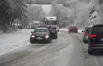 Heavy snowfall causes chaos on roads in southwest Germany