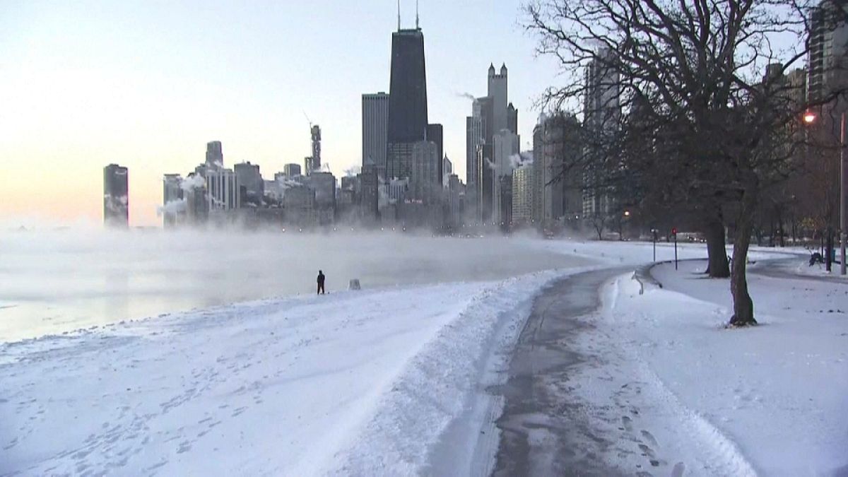 Deadly polar vortex brings temperatures as low as -29C to US Midwest 