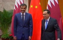 أمير قطر مع رئيس مجلس الدولة الصيني تشيانغ